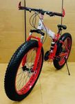Sunspeed Unisex Folding B.M.V Mountain Bicycle |Foldable Gear Cycle with 21 Speed Gear & Double Disc Brake, Fat Tyre | Red, 26 Inch, Dual
