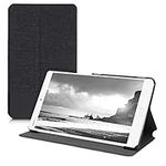 kwmobile Case Compatible with Huawei MediaPad M3 8.4 - Case PU Leather and Canvas Cover with Stand Feature - Anthracite/Black