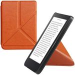 kwmobile Origami Case Compatible with Kobo Clara 2E / Tolino Shine 4 Case - Slim PU Leather Cover with Stand - Orange