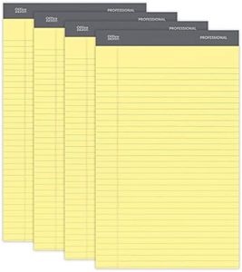 Office Depot Professional Legal Pad, 8 1/2in. x 14in., Canary, Legal Ruled, 50 Sheets, 4 Pads/Pack, 99489