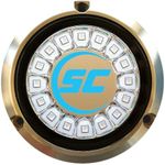 shadow-caster SCR-16 LED Underwater Boat Light - Bimini Blue - Bronze Housing - 60W Suface Mount - Tempered Glass Lens - IP68 Fully Submersible Waterproof