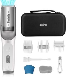 Bimirth Baby Hair Clipper, Silent Hair Clippers for Children, Quiet Kids Hair Trimmer, Cordless Toddler Haircut Machine in Bag for Easy Storage, USB Rechargeable, Waterproof, 3 Guide Combs (Vacuum)