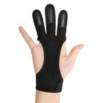 Coolrunner Archery Glove Three Finger Leather Archery Protective Gloves Archery Shooting Gloves for Kids, Archery Protective Gear Accessories (L)