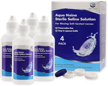 Aqua Naina (4X 4Fl. Oz) - Preservative Free Sterile Saline Solution - Unisol 4 Replacement - Contact Solution for, Rinsing Soft & Hard Contact Lenses. (4 Fl Oz (Pack of 4))