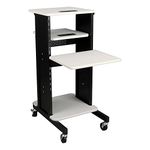 Norwood Commercial Furniture NOR-TY-1000 Laptop Caddy Cart Presentation Station, Light Grey/Black