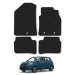 Car Mats for Hyundai i10 (2014-2020) Tailored Fit Carpet Floor Mat Set Accessory Black Custom Fitted 4 Pieces with Clips - Anti-Slip Backing & Black Trim Edging