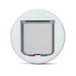 Cat Mate 4-Way-Locking Glass Fitting Cat Flap (210) - Secure Lockable Door for Small to Medium Sized Cats, for Glass, UPVC and Wood, White