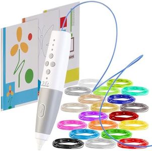 FreeSculpt 3D Stift Vorlagen: 3D-Drucker-Stift, Akku, 20 Bunte PCL-Filamente, Niedrigtemperatur (Druckstift, Kinder, Kugelschreiber)