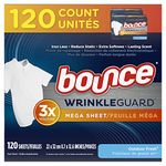 Bounce WrinkleGuard Mega Dryer Sheets, Fabric Softener and Wrinkle Releaser Sheets, Outdoor Fresh Scent, 120 Count (Pack of 2, 60 Count Each)