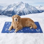 Bedsure Dog Cooling Mat Extra Large - 120x75cm Self-Cooling Gel Pad with Scratch Resistant 300D Oxford Fabric, Foldable Dog Cool Mat for Indoor & Car Use, Great for Dogs Cats in Summer, Blue
