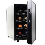 Koolatron 8 Bottle Wine Cooler, Black, Thermoelectric Wine Fridge, 0.8 cu. ft. (23L), Freestanding Wine Cellar, Red, White and Sparkling Wine Storage for Small Kitchen, Apartment, Condo, RV