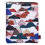 Whimsical Clouds Book Sleeve, Book Covers for Paperbacks, Washable Fabric, Book Sleeves with Zipper, Medium 11 X 8.5 Inch