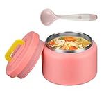 MAISON HUIS 8oz Soup Thermo Wide Mouth Vacuum Insulated Thermo Food Jar, Leak Proof Stainless Steel Food Thermo for Hot&Cold Food Kids Food Lunch Soup Container for School Travel (F-Pink)