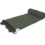 Open Road Goods Handmade Solid Color Yoga Blanket - Thick Mexican Blanket or Throw - Made for Yoga! (Olive Green)