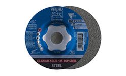 PFERD 64187126 CC GRIND-SOLID 125 SGP STEEL Sanding Disc Diameter 125 mm Bore Diameter 22.23 mm 10S