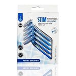 STIM Interdental Angular Brush for Wide Gaps, ISO 3-10's - Smooth Cleaning Between Teeth, Dentist Recommended, Made in India, (Blue, 10 Brushes, Pack of 1)