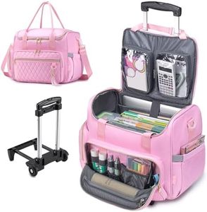 SUCIKORIO Teacher Rolling Laptop Bag 17.3 Inch 3 IN 1 Rolling Briefcase for Women Waterproof Teacher Tote Bag With Wheels Work Bags With Detachable Trolley for Office, College, Nurse, Pink