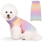 YUDODO Dog Sweater for Small Dogs Colorful Knitted Puppy Sweater Pet Dog Winter Clothes Warm Sweater for Yorkies Chihuahua(Medium,Multi-Colored)