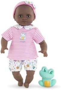 Corolle Alyzée Bath Baby Soft Body Bath Doll with Bath Animal, Sleeping Eyes, Vanilla Fragrance, Removable Clothes, 30 cm, from 18 Months