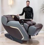 GLOBAL RELAX® | ANANDA 2D+ Massage Chair | Brown | 12 Professional Massage I Pressotherapy | Dimmable | Prestige Technology | 3D Sound I Bluetooth I USB