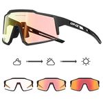 KAPVOE Photochromic Cycling Glasses MTB Clear Mountain Bike Transition Bicycle Sunglasses for Men Women