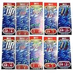 BZS Mixed Mackerel Feathers Rigs Hooks for Sea Fishing Selection Pack with Lures Bait Tackle Accessories to All Summer Species (10 packets)