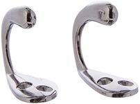 Merriway BH04795 (2 Pcs) Chrome Plated Single Robe Hooks - Pack of 2 Pieces