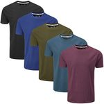 Charles Wilson 5 Pack Plain Crew Neck T-Shirt (Large, Dark Essentials 43)