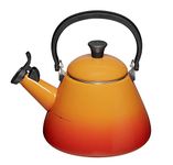 Le Creuset Kone Stove-Top Kettle with Whistle, Suitable for All Hob Types Including Induction, Enamelled Steel, Capacity: 1.6 L, Volcanic, 92000200090000