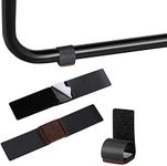 kwmobile Felt Furniture Pad Straps (4 Pack) - Strap On Pads for Cantilever Chairs, Bar Stools, Rocking Chair Leg Rockers - Black