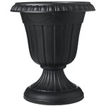 Arcadia Garden Products PL20BK 10" x 12" Traditional Plastic Urn, Medium, Black