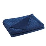 Home Beyond & HB design - Navy Duvet Cover for Weighted Blankets (60 x 80-Inch) - Ultra Soft Minky Dot Removable Weighted Blanket Cover with Zipper Conner Ties - Machine Washable (Duvet Cover ONLY)