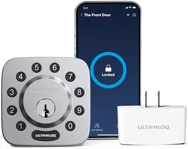 ULTRALOQ U-Bolt Smart Lock with WiFi Bridge - Smart Locks for Front Door - Deadbolt - App Remote Control - Share Codes - Auto Lock - Satin Nickel