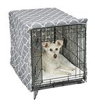 New World Dog Crate Cover Featuring Teflon Fabric Protector, Dog Crate Cover Fits New World & Midwest 30-Inch Dog Crates, Light Gray Designer Pattern