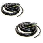 TOYSFAST® (Pack of 2 Pcs) Black Snake Rubber Toys Fake Snake Frank Toys 28 inch Fake Snake for Prank (A117)