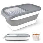 Dog Cat Food Storage Containers, Collapsible Silicone Food Container with Measuring Cup, 13 LB Capacity Rice Grain Bean Nut Cereal Coffee Storage Bin, Moisture-proof Storage Container for Kitchen