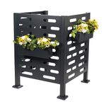 RTS Home Accents 556300100A7981 Premium Aluminum Double Extra Large Air Conditioner Planter Screen, 42" x 42" x 45", Graphite