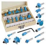 Premium Router Bit Set 6.35mm Shank Specially Designed for Hardwood & Softwood Working Milling Cutter (12 Pcs| Size 6.35 mm|Color-Multi| Material-Carbon steel)