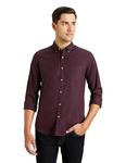 Symbol Premium Men's All Day Fresh Buttondown Casual Shirt (Regular Fit) (SS23-SMP-CS-02_Wine_XL)