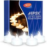 AGPtEK® Timer Flickering Flameless LED Candles Battery-Operated Tealights for Wedding Holiday Party Home Decoration 24pcs(Cool White)
