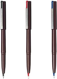 Pentel JM20ST-AMZ Plastic Fountain Pen, Plastic, Set of 3 Colors, Black, Red, Blue