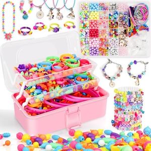 FUNZBO 1600 Pcs Pop Beads with Bracelet Making Kit, Jewelry Making Kit, Arts and Crafts Necklace Bracelet Ring Snap Set, Birthday Valentines Day Gifts