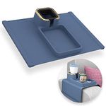 GUGELIVES Couch Cup Holder,Silicone Anti-Spill Portable Sofa Armrest Tray,Couch Accessories Suitable for Recliner Storage Remote Controls, Snacks, etc,Gift for Mom, Dad, Grandma or Grandpa(Blue)