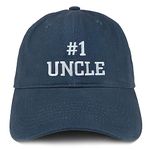 Trendy Apparel Shop Number 1 Uncle Embroidered Low Profile Soft Cotton Baseball Cap - Navy