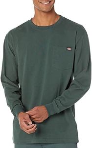 Dickies Men's Long Sleeve Heavyweight Crew Neck, Hunter Green, Large