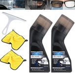 Micro-molecular Anti-fog Coating Agent Wiper, Magic Gem Coating Glass, Magic Gem Anti-Fog Coating, Car Anti-Fog Agent with Applicator, Anti Fog for Car Windshield,Windows,Mirrors,Glasses (2Pcs)