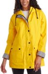 URBAN REPUBLIC Woman’s Raincoat – Water Resistant Slicker Shell Windbreaker Rain Jacket (S-3XL), Soft Yellow, L