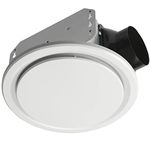 Homewerks 7140-80-G3 Bathroom Fan Ceiling Mount Exhaust Ventilation, Whisper Quiet 1.1 Sones, 80 CFM, White