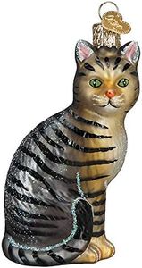 Old World Christmas Ornaments Tabby Cat Glass Blown Ornaments for Christmas Tree