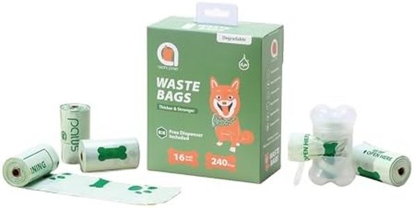 Asahi Paws Degradable Poop Waste Bag Greener with d2w Controlled-Life Plastic Technology 100% Leakproof, Sorted Scent, Easy Tear, Extra Thick & Strong Poop Bags for Dogs & Cats (Degradable 240 Bags)